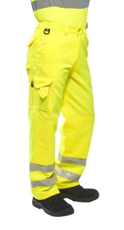Portwest E046 - Warnschutz Combat-Hose Mit Knieschutz, Reflexstreifen, Reguläre Größe, Gelb -Arbeitsschutzkleidung Geschäft 83495653 2C00 A993 1F35 6766566F7537