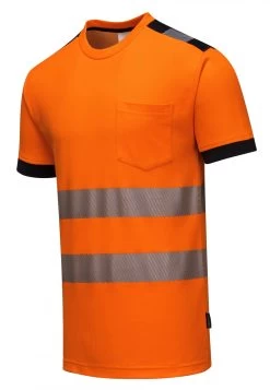 Portwest T181 - PW3 Warnschutz T-Shirt Aus Polyester/Baumwolle, Reflektierend, Atmungsaktiv, Orange-Schwarz -Arbeitsschutzkleidung Geschäft 84CE9A46 0DF6 C770 9016 B023AA39E3CC