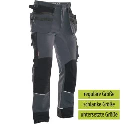 Jobman 2191 Arbeits Bundhose Stretch Wasserabweisend, Reguläre Größe, Dunkelgrau/schwarz