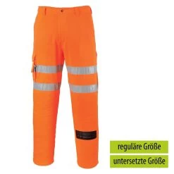 Portwest RT46 - Warnschutz-Bundhose, RIS, Reflexstreifen, Kniepolstertaschen, Reguläre Größe, Orange