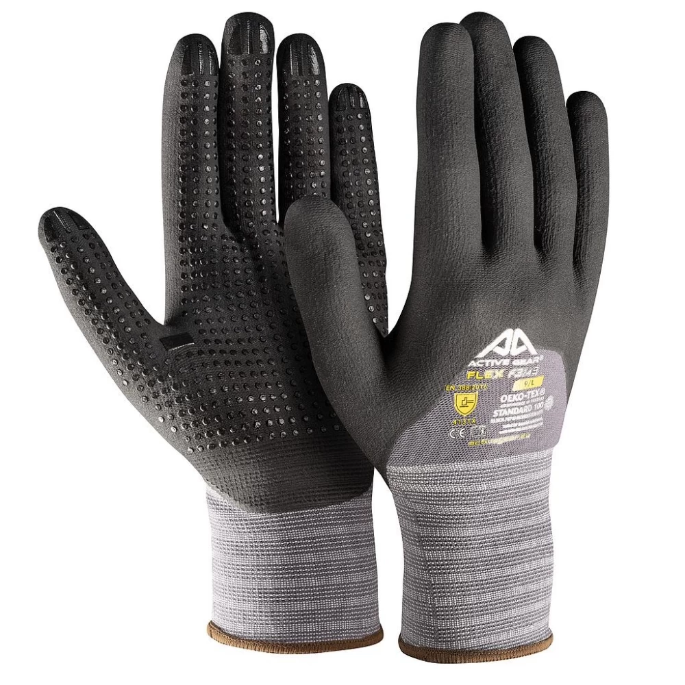 Active Gear Präzisionsarbeit Handschuhe Active FLEX F3150 Mit Beschichtung Aus Nitrilschaum Und Nitril-Noppen (120 Paare In Karton), Schwarz 3 Active Gear Präzisionsarbeit Handschuhe Active FLEX F3150 Mit Beschichtung Aus Nitrilschaum Und Nitril-Noppen (120 Paare In Karton), Schwarz
