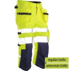 Jobman 2217 Arbeits Piratenhose Hi-Vis, Reguläre Größe, Gelb/dunkelblau