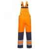 Portwest TX72 - Girona Warnschutz-Latzhose Aus Polyester Und Baumwolle Mit Verstärktem Kniebereich, Reguläre Größe, Orange-Marine