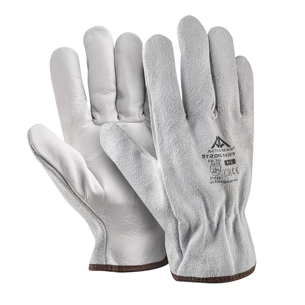 Active Gear Active STRONG S6130 Schutzhandschuhe Aus Kalbsleder (120 Paare In Karton), Weiß 2 Active Gear Active STRONG S6130 Schutzhandschuhe Aus Kalbsleder (120 Paare In Karton), Weiß