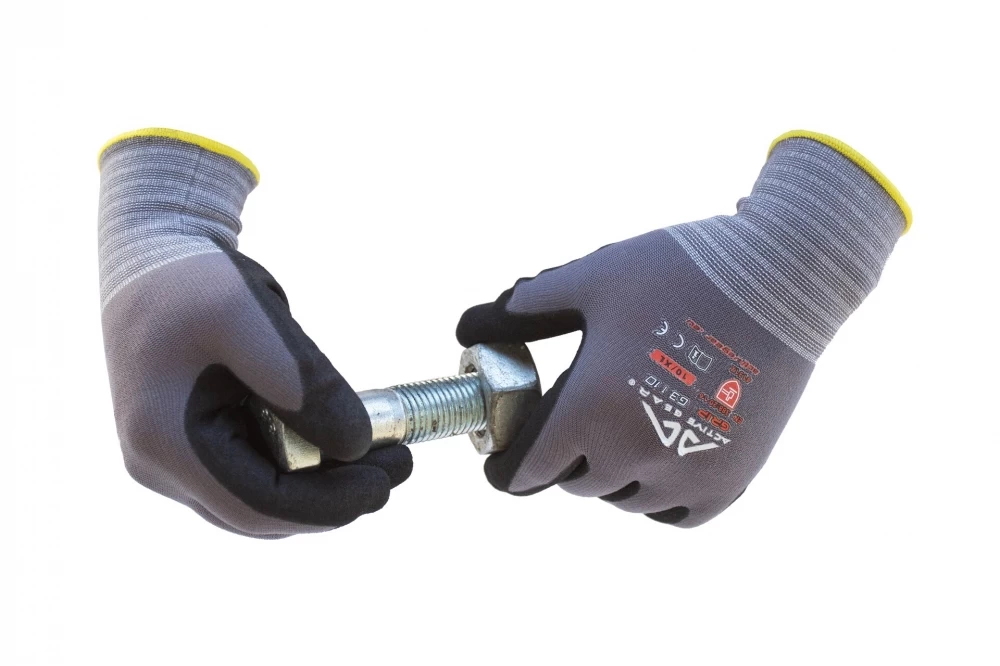 Active Gear Active GRIP G3110 Arbeitshandschuhe Aus Nylon Und Spandex Mit Beschichtung Aus Nitril Und Sandnitril (120 Paare In Karton), Schwarz-Grau 6 Active Gear Active GRIP G3110 Arbeitshandschuhe Aus Nylon Und Spandex Mit Beschichtung Aus Nitril Und Sandnitril (120 Paare In Karton), Schwarz-Grau – Bild 4