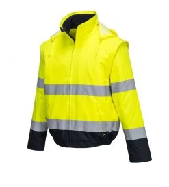 Portwest C464 - Essential Warnschutz 2-in-1 Bomberjacke Mit Schutz Gegen Kälte, Reflektierend, Wasserdicht, Gelb-Marine -Arbeitsschutzkleidung Geschäft 9FD27A05 134D 8CB2 C499 D27EB607F293