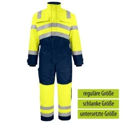 ProJob 6202 Arbeits Warnschutz GEFÜTTETER OVERALL - EN ISO 20471 KLASSE 3 / EN 343 Wasserdicht, Winddicht, Reguläre Größe, Gelb/marine