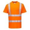 Portwest S170 - Warnschutz T-Shirt Aus Polyester Und Baumwolle Mit Reflexstreifen, Atmungsaktiv, Orange
