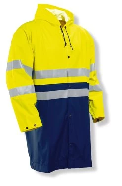 Jobman 1565 Arbeits Warnschutz Regenjacke, Gelb/dunkelblau