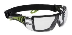 Portwest PS11 - Tech Look Plus Sicherheitsbrille Mit Schutz Vor Stößen Und Staub, Metallfrei (12 Stücke In Paket), Klar