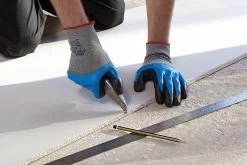 Showa S-TEX 376 Schnittschutzhandschuhe Mit Beschichtung Aus Nitril Und Nitrilschaum, Schnittschutz Klasse D (10 Paare In Paket), Grau-blau -Arbeitsschutzkleidung Geschäft A6C3B545 6259 E45E A199 7B7A265CC86A