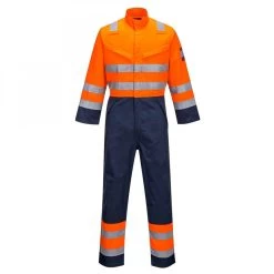 Portwest MV29 - Warnschutz-Overall Aus Modaflame-Gewebe, RIS, Flammhemmend, Antistatisch, Reflektierend, Reguläre Größe, Orange-Marine