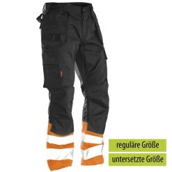 Jobman 2513 Arbeits Warnschutz BUNDHOSE MIT HÄNGETASCHEN, Reguläre Größe, Schwarz/orange