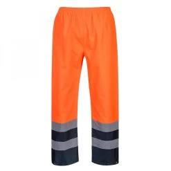 Portwest S486 - Zweifarbige Warnschutzhose Aus Polyester Mit Reflexstreifen, Wasserdicht, Reguläre Größe, Orange