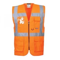 Portwest S476 - Berlin Executive Warnschutz-Weste Aus Polyester Mit Taschen, Reflektierend (5 Stücke In Paket), Orange