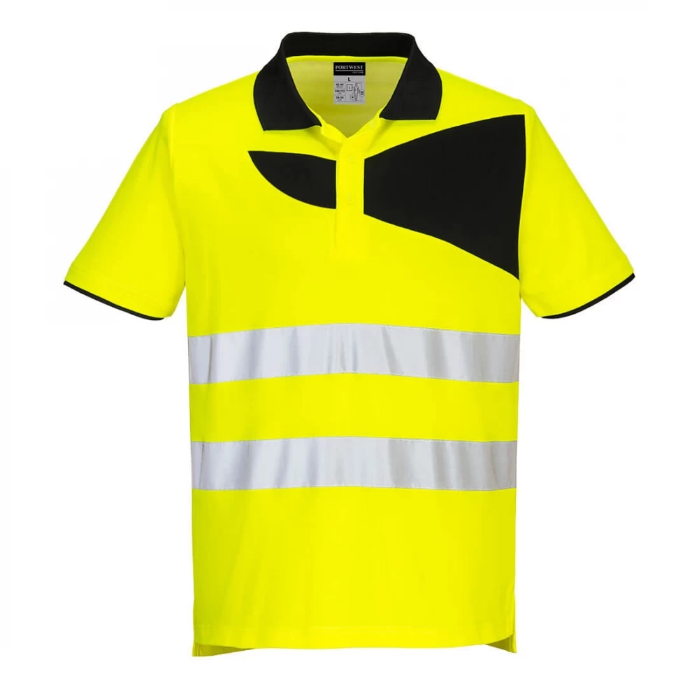 Portwest PW212 - PW2 Warnschutz-Poloshirt, Gelb-Schwarz 2 Portwest PW212 - PW2 Warnschutz-Poloshirt, Gelb-Schwarz