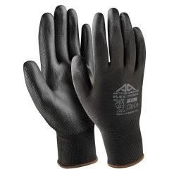 Active Gear Präzisionsarbeit Handschuhe Active FLEX F8160 Mit Beschichtung Aus Polyurethan (120 Paare In Karton), Schwarz