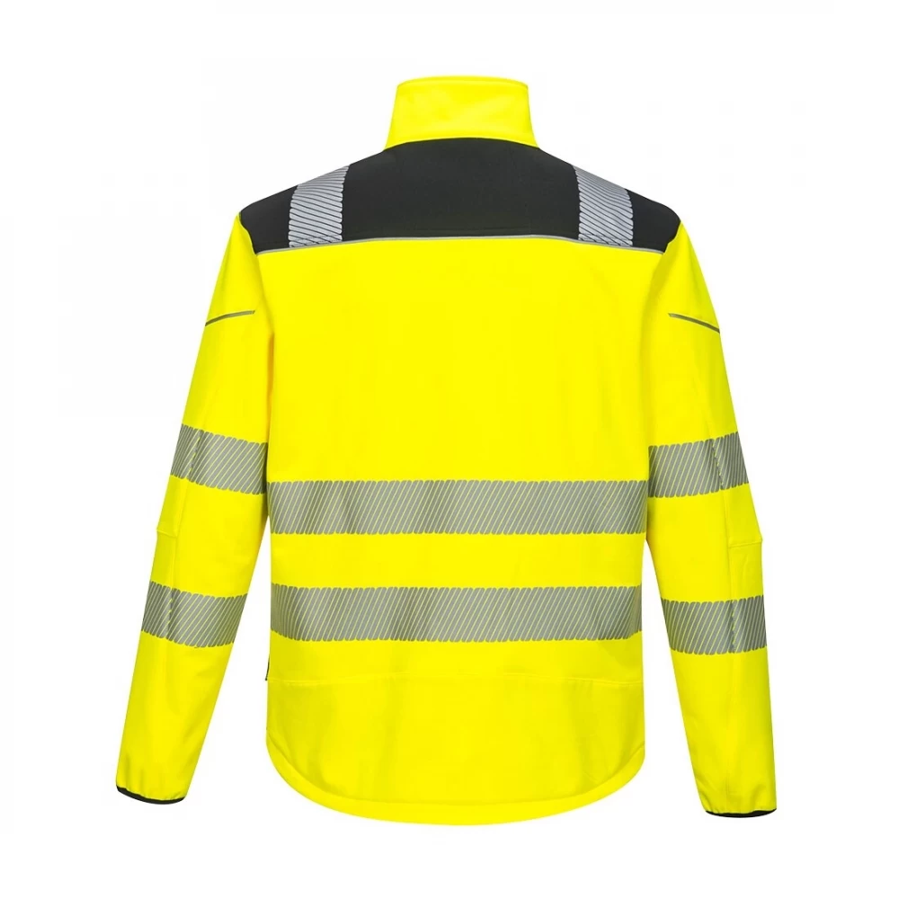 Portwest T402 - PW3 Warnschutz-Softshell-Jacke Mit Wasserabweisender Beschichtung, Winddicht, Atmungsaktiv, Reflektierend, Gelb-Schwarz 4 Portwest T402 - PW3 Warnschutz-Softshell-Jacke Mit Wasserabweisender Beschichtung, Winddicht, Atmungsaktiv, Reflektierend, Gelb-Schwarz – Bild 2