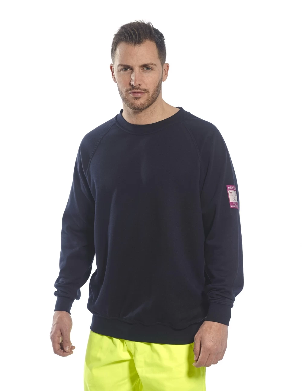 Portwest FR12 - Flammhemmender Arbeits Sweater Mit Schutz Gegen Lichtbogen, Marine 4 Portwest FR12 - Flammhemmender Arbeits Sweater Mit Schutz Gegen Lichtbogen, Marine – Bild 2