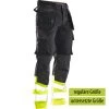 Jobman 2277 Arbeits Warnschutz BUNDHOSE MIT HÄNGETASCHEN, Reguläre Größe, Schwarz/gelb