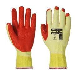 Portwest A135 - Tough Grip Arbeitshandschuhe Mit Beschichtung Aus Latex, Abriebfest (12 Paare In Paket), Gelb