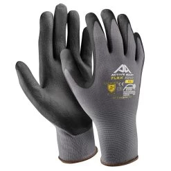Active Gear Präzisionsarbeit Handschuhe Active FLEX F3270 Mit Beschichtung Aus Nitril-Mikroschaum, Abriebfest, 15G (120 Paare In Karton), Grau