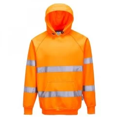 Portwest B304 - Warnschutz-Sweatshirt Aus Polyester/Baumwolle Mit Kapuze Und Reflexstreifen, Orange