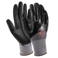 Active Gear Active GRIP G3120 Schutzhandschuhe Mit Beschichtung Aus Nitril, Abrieb- Und Reißfest (120 Paare In Karton), Grau-Schwarz