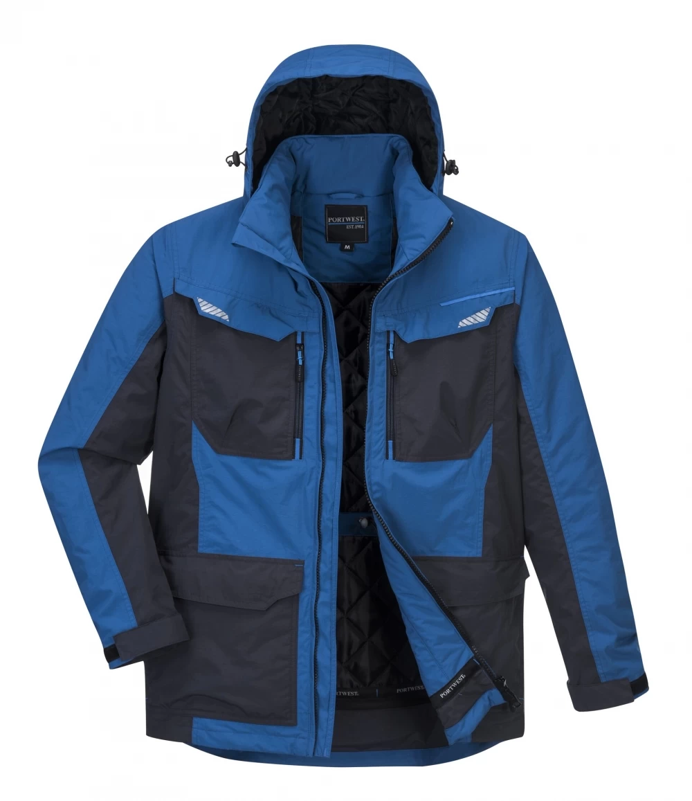 Portwest T740 Arbeits Shell-Jacke Mit Reflektierenden Applikationen, Gefüttert, Wasserdicht, Persischblau 5 Portwest T740 Arbeits Shell-Jacke Mit Reflektierenden Applikationen, Gefüttert, Wasserdicht, Persischblau – Bild 3