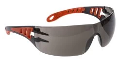Portwest PS12 - Tech-Look-Style Schutzbrille Mit Schutz Gegen UV-Strahlen, Metallfrei, Schlagfest (12 Stücke In Paket), Rauch