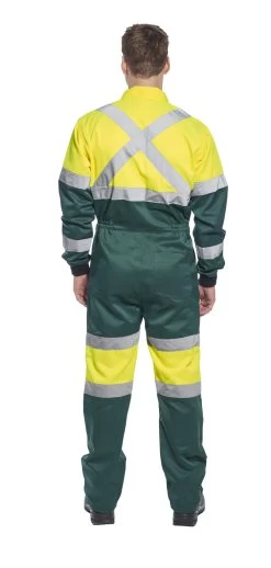 Portwest E052 - X Warnschutz-Overall Aus Polyester Und Baumwolle Mit Taschen, Reflektierend, Reguläre Größe, Gelb-Gruen -Arbeitsschutzkleidung Geschäft D14C50A6 57F5 B324 BBBD D54037EEFE73