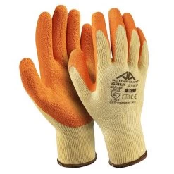 Active Gear Active GRIP G1140 Arbeitshandschuhe Aus Polyester Mit Beschichtung Aus Krepplatex (120 Paare In Karton), Orange