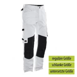 Jobman 2130 Arbeits Malerhose, Reguläre Größe, Weiß/schwarz