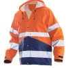 Jobman 1566 Arbeits Warnschutz Regenjacke Wasserdicht, Orange/dunkelblau
