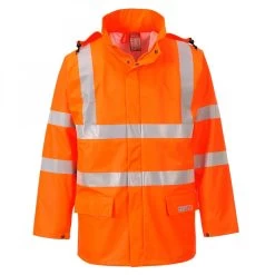Portwest FR41 - Warnschutz-Parka Jacke Aus Sealtex Flame Gewebe, Atmungsaktiv, Wind- Und Wasserdicht, Elektrostatisch, Orange