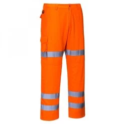Portwest RT49 - Warnschutz-Bundhose Combat Aus Polyester/Baumwolle Mit Knieschutz, Reflektierend, Reguläre Größe, Orange