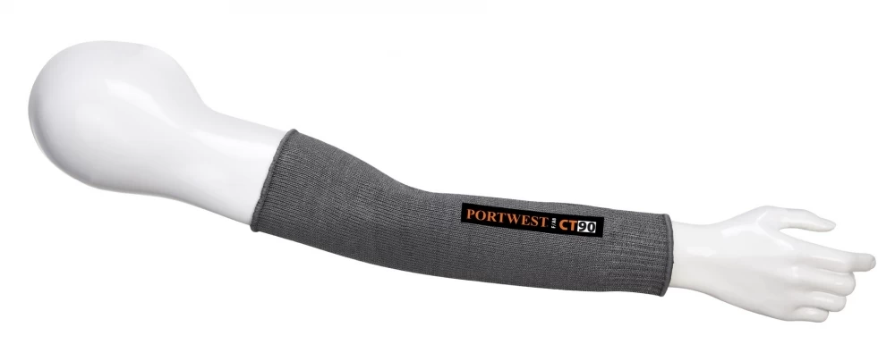 Portwest CT90 - CT Schnittschutzstulpe AHR+, Schnittfestigkeit F, Atmungsaktiv (12 Paare In Paket), Grau 3 Portwest CT90 - CT Schnittschutzstulpe AHR+, Schnittfestigkeit F, Atmungsaktiv (12 Paare In Paket), Grau