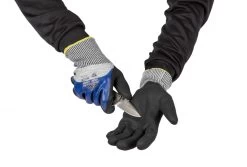 Active Gear Schnittschutzhandschuhe Active CUT C3180 Mit Beschichtung Aus Nitril Und Sandnitril, Schnittschutz Klasse D (120 Paare In Karton), Grau-Blau -Arbeitsschutzkleidung Geschäft DFFE1654 7EDC C3B6 8097 51243DAA67BF