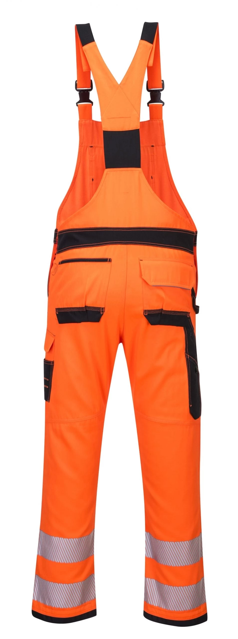 Portwest PW344 - PW3 Warnschutz-Latzhose Aus Polyester/Baumwolle Mit Knieschutz, Reflexstreifen, Taschen, Reguläre Größe, Orange-Schwarz 4 Portwest PW344 - PW3 Warnschutz-Latzhose Aus Polyester/Baumwolle Mit Knieschutz, Reflexstreifen, Taschen, Reguläre Größe, Orange-Schwarz – Bild 2