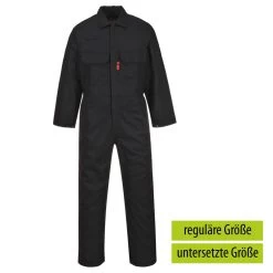 Portwest BIZ1 - Flammhemmender Bizweld™ Arbeits Overall Mit Schutz Vor Strahlungs- Und Kontakthitze, Reguläre Größe, Schwarz