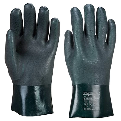 Portwest A827 - Stulpenhandschuhe Mit PVC-Beschichtng 27cm (12 Paare In Paket), Gruen 3 Portwest A827 - Stulpenhandschuhe Mit PVC-Beschichtng 27cm (12 Paare In Paket), Gruen