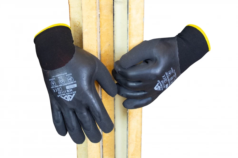 Active Gear Active ICE I1130 Schutzhandschuhe Aus Polyester Mit Beschichtung Aus Latex, Wärme- Und Kältebeständig (120 Paare In Karton), Schwarz 4 Active Gear Active ICE I1130 Schutzhandschuhe Aus Polyester Mit Beschichtung Aus Latex, Wärme- Und Kältebeständig (120 Paare In Karton), Schwarz – Bild 2