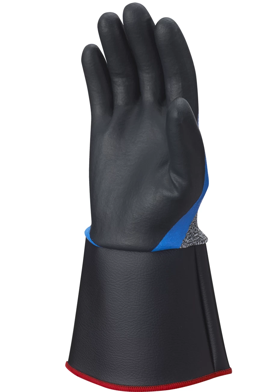 Showa S-TEX 376 SC Schnittschutzhandschuhe Mit Beschichtung Aus Nitril Und Nitrilschaum, 13G, Hitzebeständig (5 Paare In Paket), Grau-blau 4 Showa S-TEX 376 SC Schnittschutzhandschuhe Mit Beschichtung Aus Nitril Und Nitrilschaum, 13G, Hitzebeständig (5 Paare In Paket), Grau-blau – Bild 2