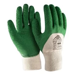 Active Gear Active GRIP G1510 Arbeitshandschuhe Aus Baumwolle Mit Beschichtung Aus Latex (120 Paare In Karton), Grün