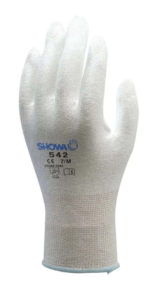Showa 542 Schnittschutzhandschuhe Mit Beschichtung Aus Polyurethan, Schnittschutz Klasse B (10 Paare In Paket), Weiß 4 Showa 542 Schnittschutzhandschuhe Mit Beschichtung Aus Polyurethan, Schnittschutz Klasse B (10 Paare In Paket), Weiß – Bild 2