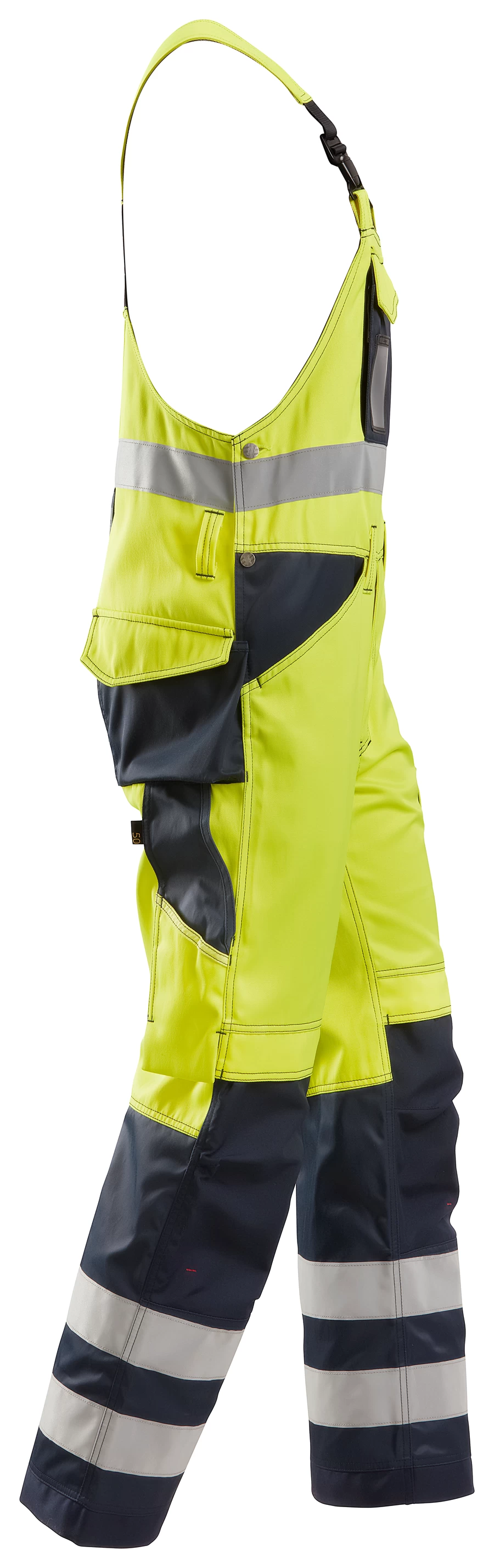 Snickers 0113 Warnschutz Arbeitslatzhose, Klasse 2, Reguläre Größe, Gelb-Blau 4 Snickers 0113 Warnschutz Arbeitslatzhose, Klasse 2, Reguläre Größe, Gelb-Blau – Bild 2