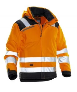 Jobman 1347 Arbeits Warnschutz Winterjacke Star Wasserabweisend, Orange/schwarz