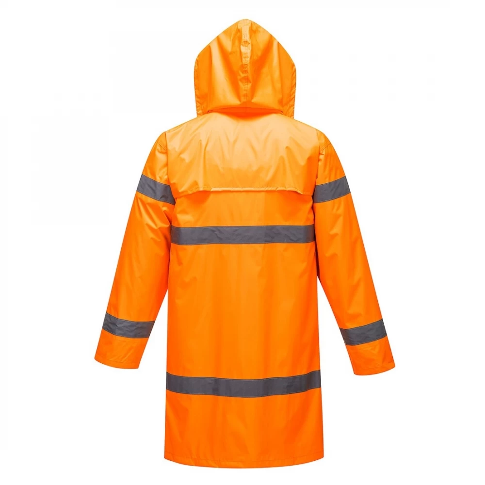 Portwest H442 - Warnschutzregenmantel, Reflexstreifen, Wetterschutzpatte, Wasserdicht, Orange 4 Portwest H442 - Warnschutzregenmantel, Reflexstreifen, Wetterschutzpatte, Wasserdicht, Orange – Bild 2