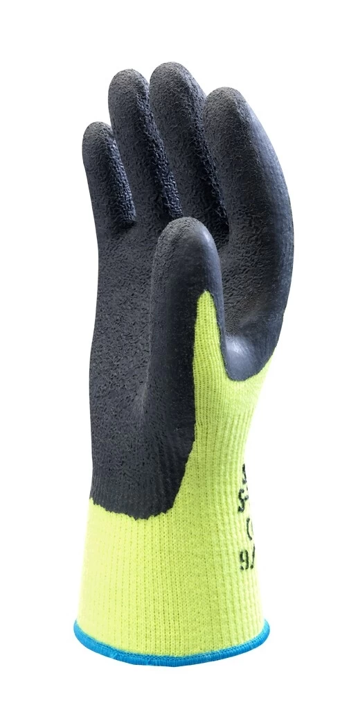 Showa S-TEX 300 Schnittschutzhandschuhe Aus Polyester Mit Beschichtung Latex (10 Paare In Paket), Fluoreszierendes Gelb-Schwarz 4 Showa S-TEX 300 Schnittschutzhandschuhe Aus Polyester Mit Beschichtung Latex (10 Paare In Paket), Fluoreszierendes Gelb-Schwarz – Bild 2