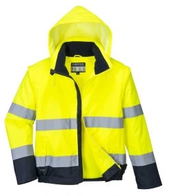 Portwest C464 - Essential Warnschutz 2-in-1 Bomberjacke Mit Schutz Gegen Kälte, Reflektierend, Wasserdicht, Gelb-Marine -Arbeitsschutzkleidung Geschäft F110BC26 939E C974 B8E3 A4182F3288AB